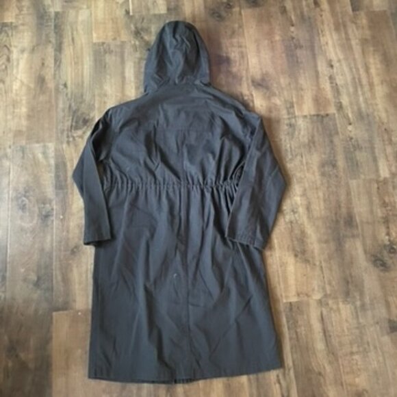 ASOS Charcoal Gray Hooded Utility Parka Jacket Women’s Size 6 Drawstring Waist - Picture 6 of 7